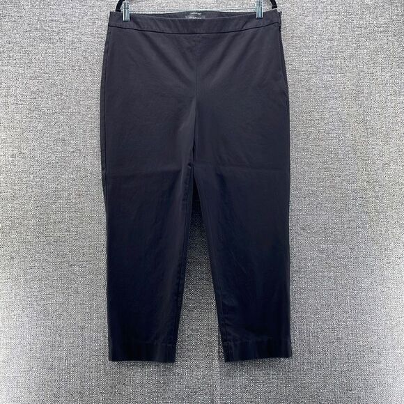 Talbots Pants 14 Black Cropped Straight Leg Trousers Professional‎ Chatham Crop - Picture 1 of 10